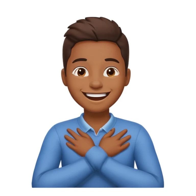 arms crossed holding neck while laughing  sticker