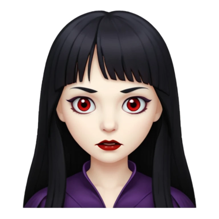 vampire and black hair with bangs sticker