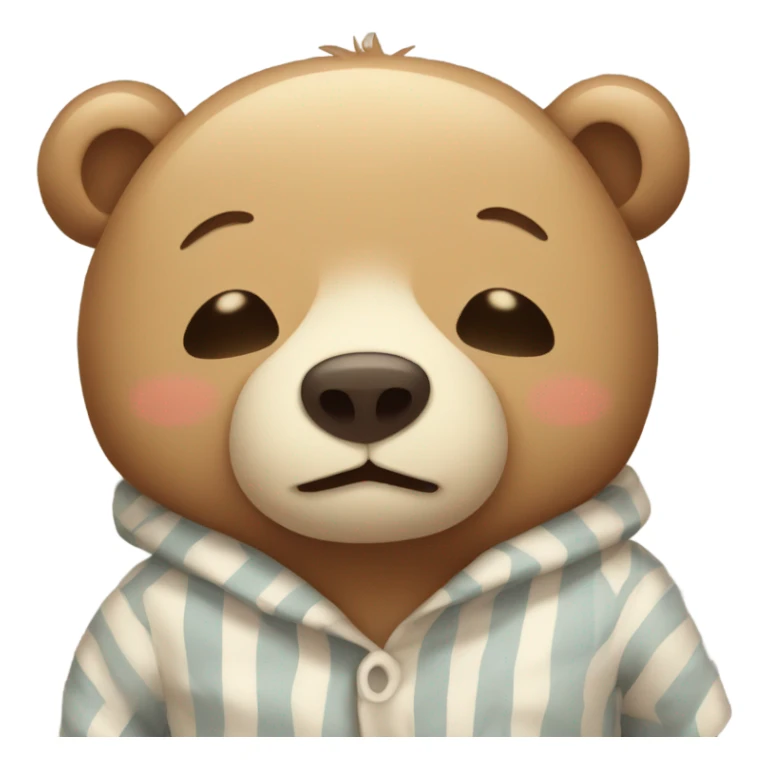 Cute bear in old fashioned pajamas sleeping sticker