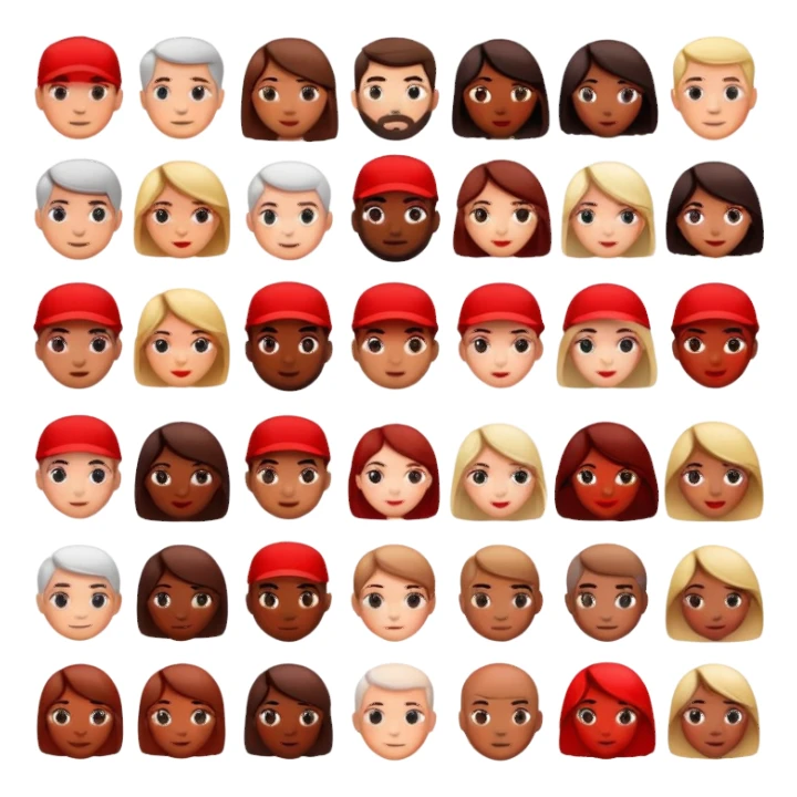 people wearing re d sticker