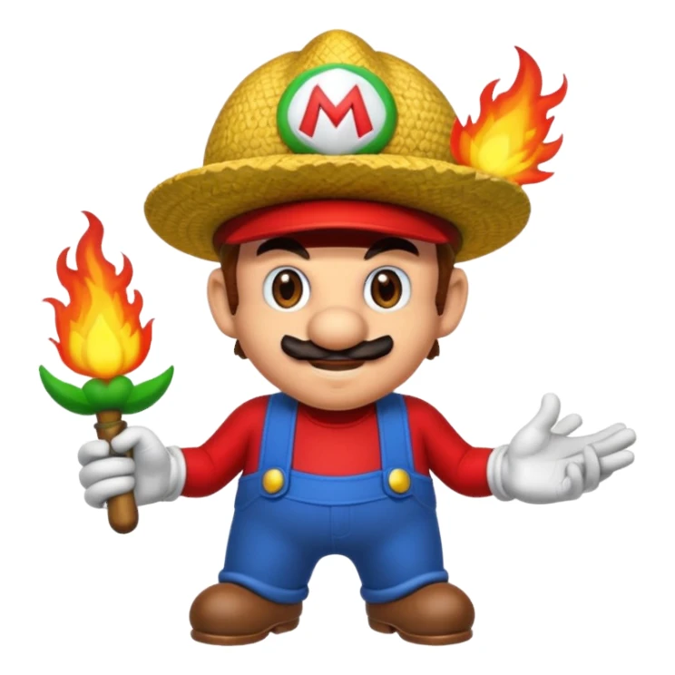 Fire power Mario with a Jamaican hat  sticker