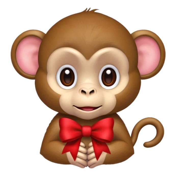 A cute monkey wearing a bow  sticker