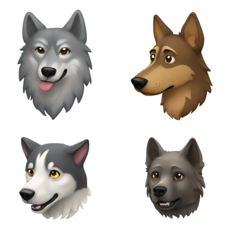 wolf and dog sticker