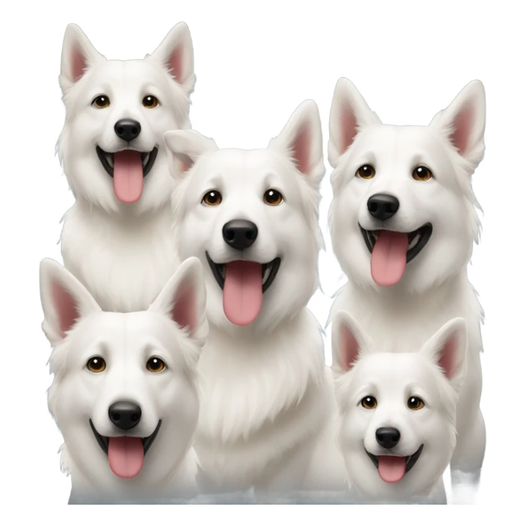 three white shepherds sticker