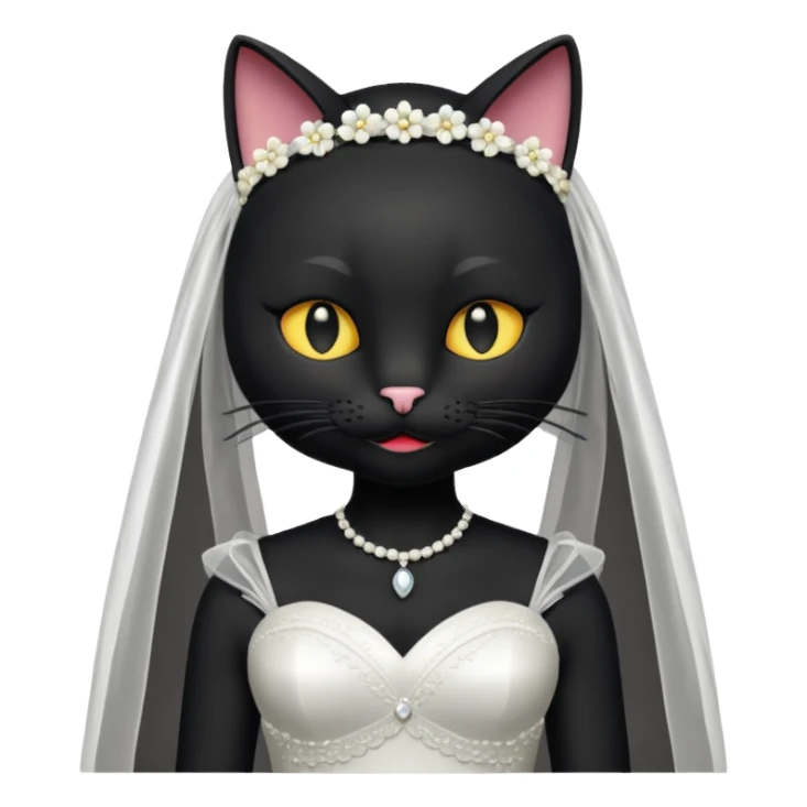 black cat bride sticker