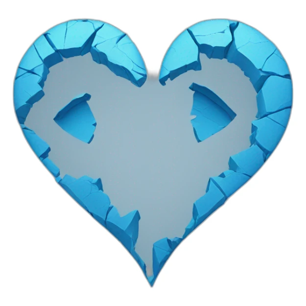 Broken blue heart sticker