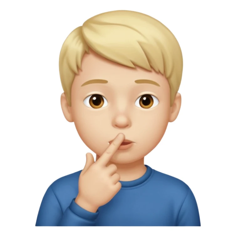 boy asking for silence sticker