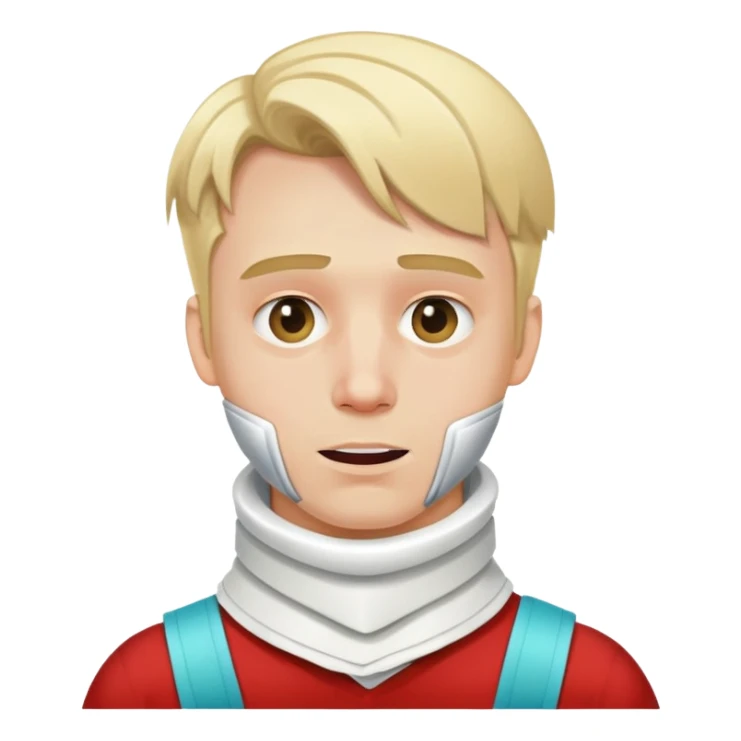 Blonde, drunk guy with neck brace on sticker