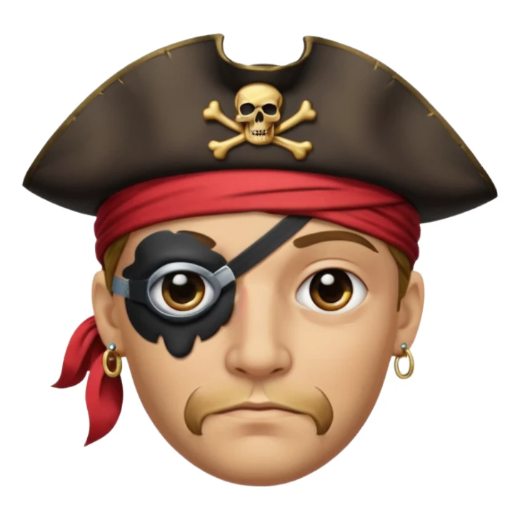 Eye patch pirate with earring, one eye covered
 sticker