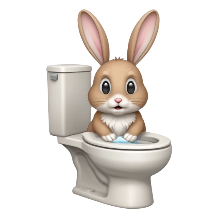 rabbit getting launched off from the toilet sticker