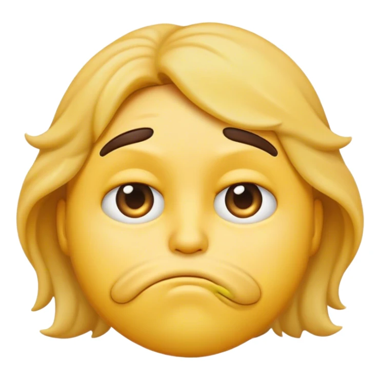 emoji with concerned, face scrunched lip ￼ sticker