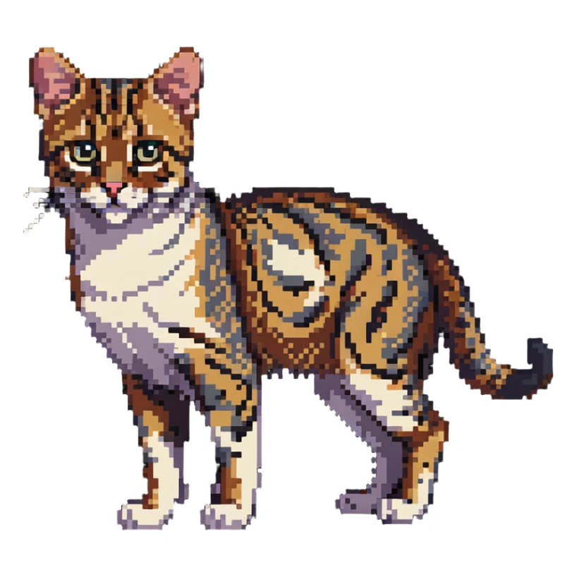Leopard cat with spotted coat and alert posture sticker