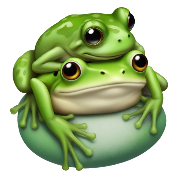 frog on top of a frog sticker