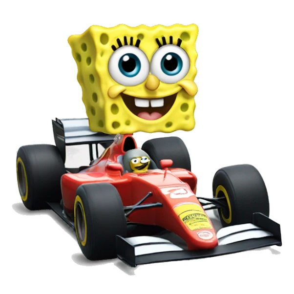 spongebob eating a formula 1 car sticker