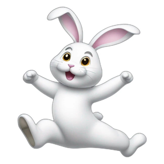 bunny dancing on dark cloud sticker