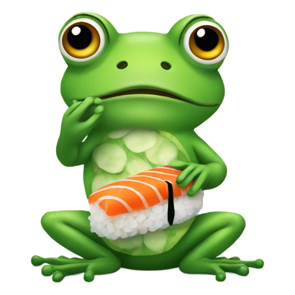 Frog eating sushi sticker