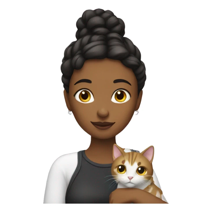 woman with a cat in love sticker