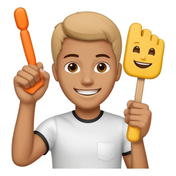 Fan with Foam Finger sticker