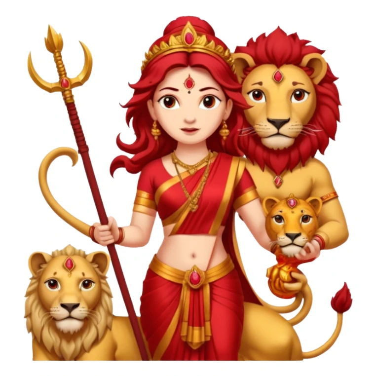 सिंह मॉं दुर्गा केसाथ sticker