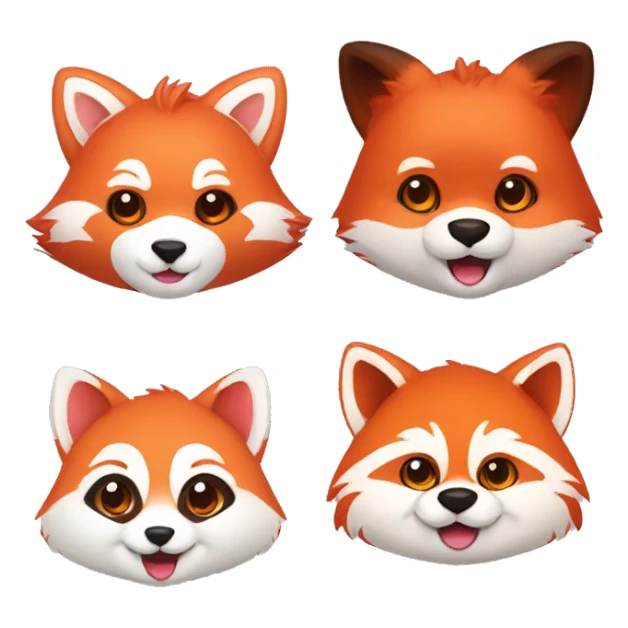 cute red panda and fox friends sticker