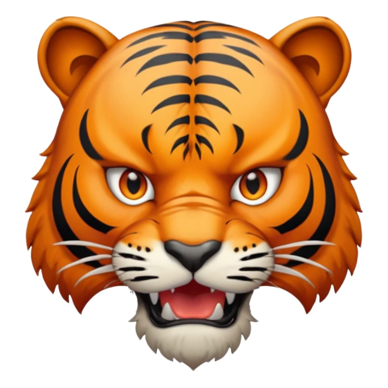 angry tiger with fangs, front face  sticker