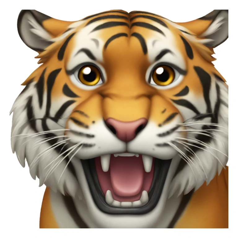 a tiger roaring sticker