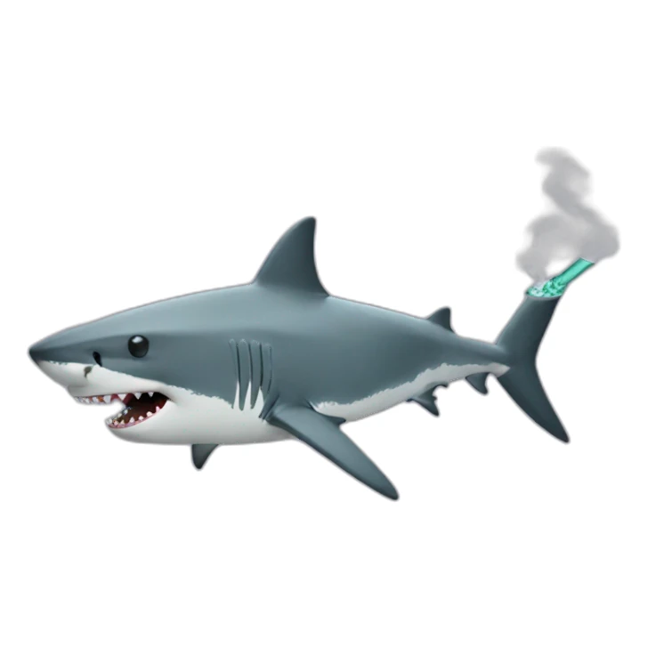 Shark smoking cannabis sticker