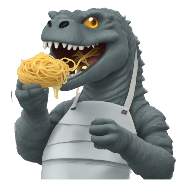 Godzilla eatting spaghetti  sticker