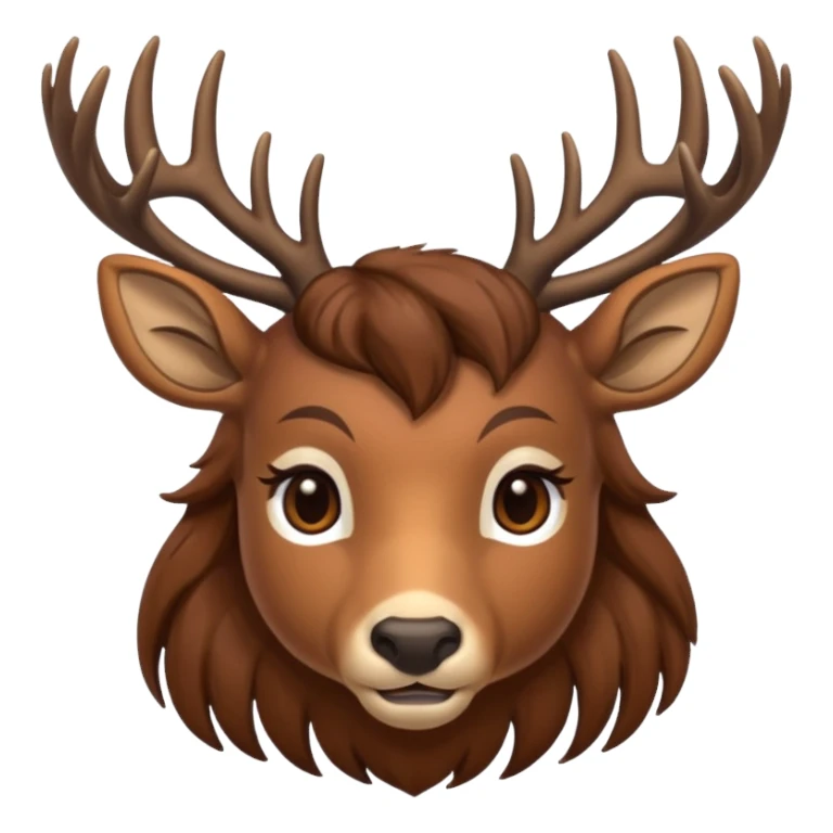 long haired deer sticker