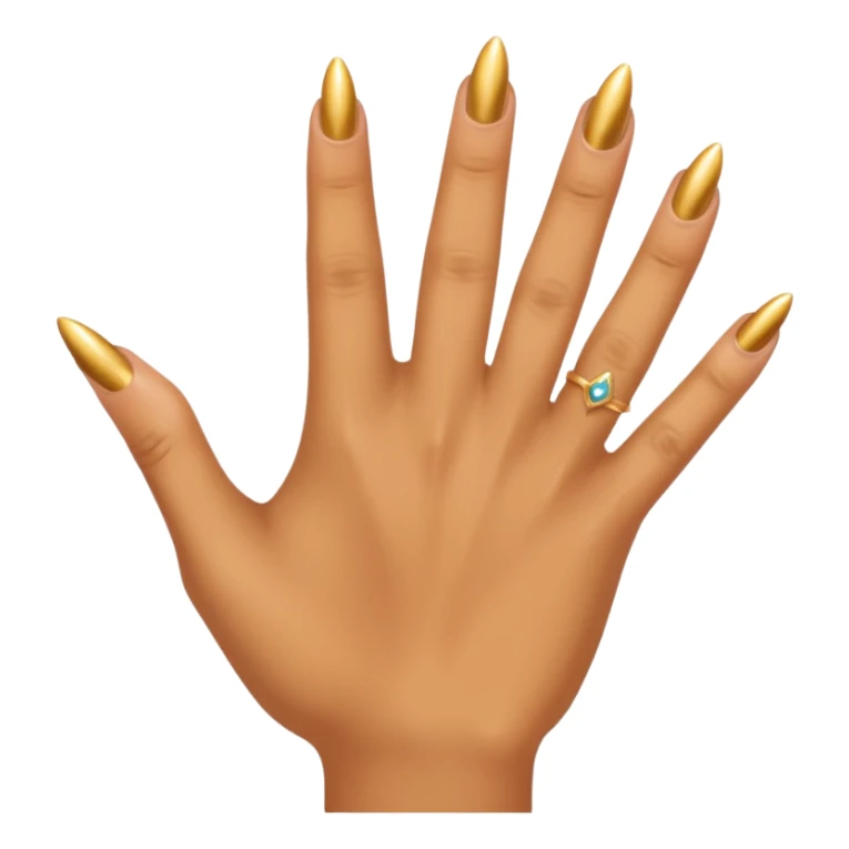 Tan skin hand with really short gold nails sticker