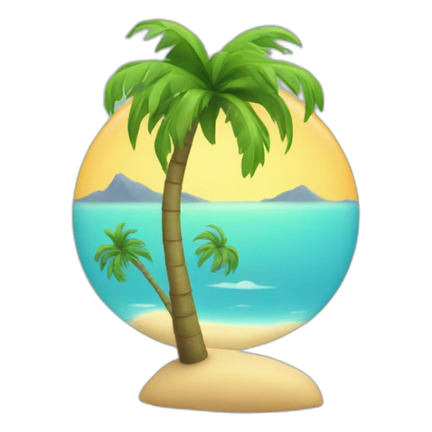 cat palm trees sticker