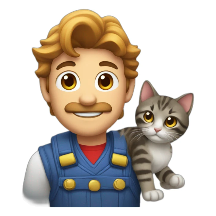 cat with mario sticker