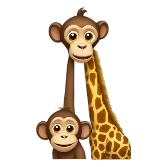 Monkey and giraff sticker