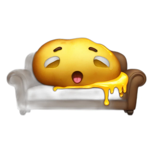 potato melting into a couch sticker