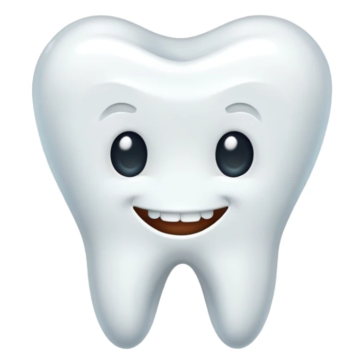a bright white cartoon tooth sticker