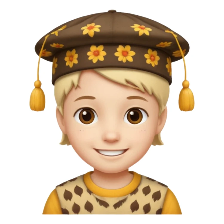 print hat with kid sticker