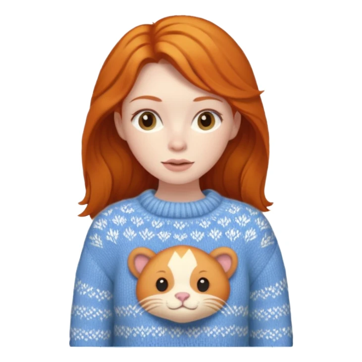 Knitted ginger female sticker