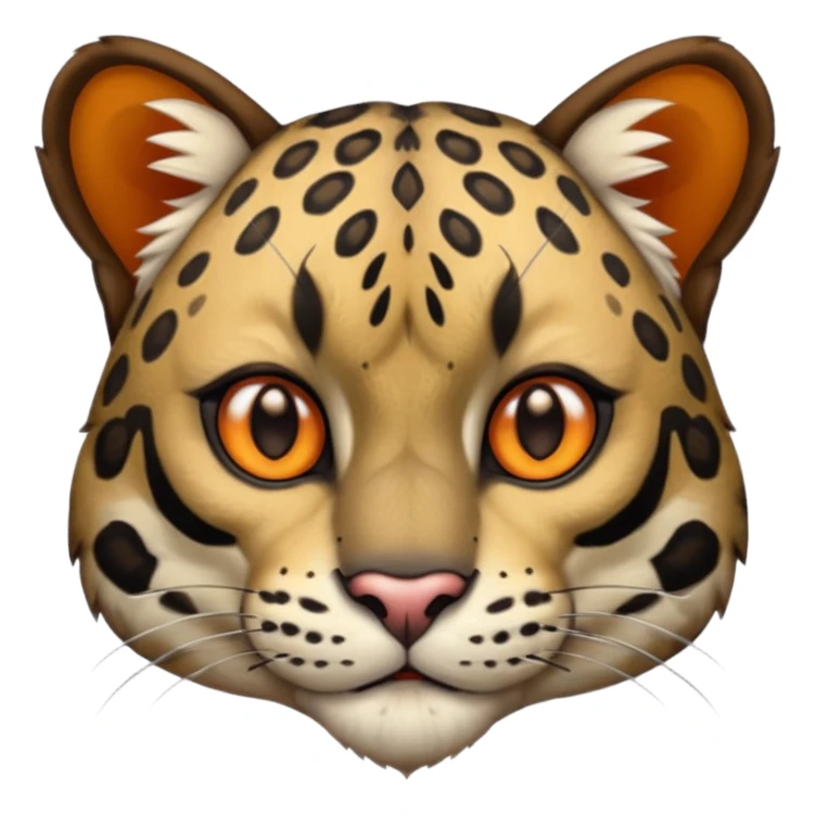 A clouded leopard face emoji sticker