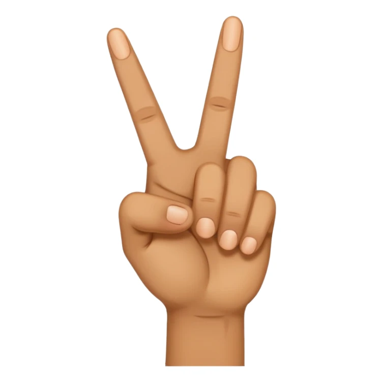 Peace sign with the two fingers touching sticker