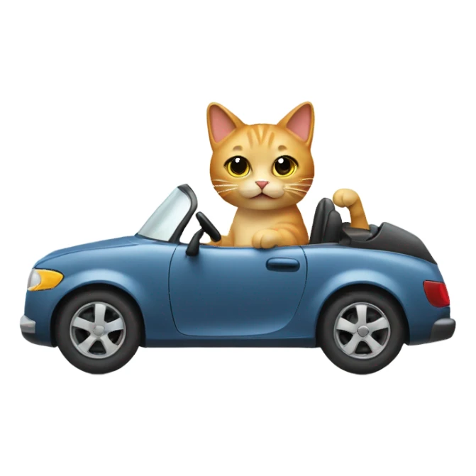 Cat driving a car sticker