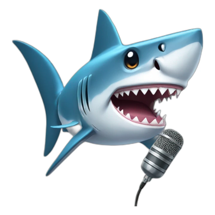 shark with microphone sticker