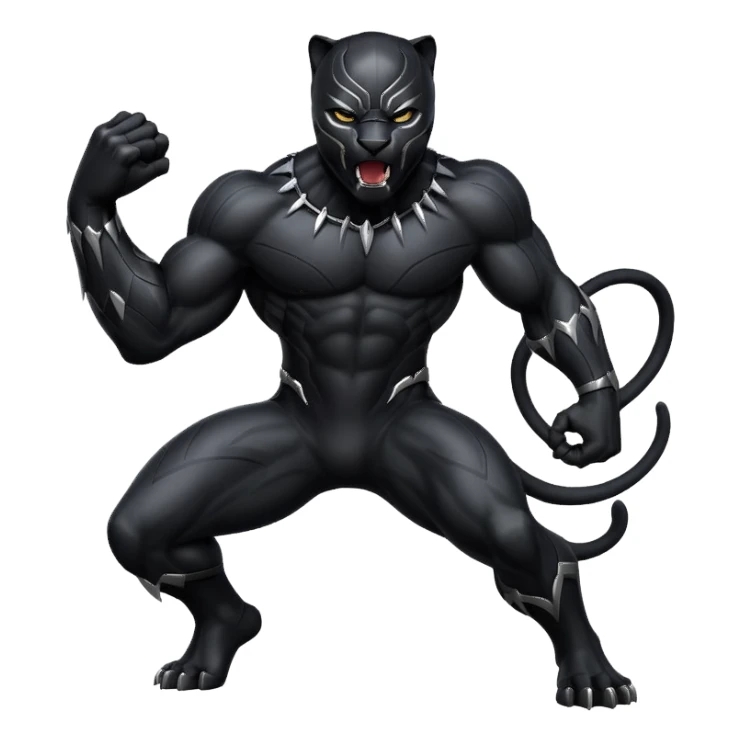 black panther roaring sticker