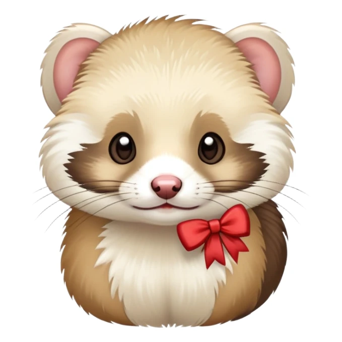 ferret with a bow sticker