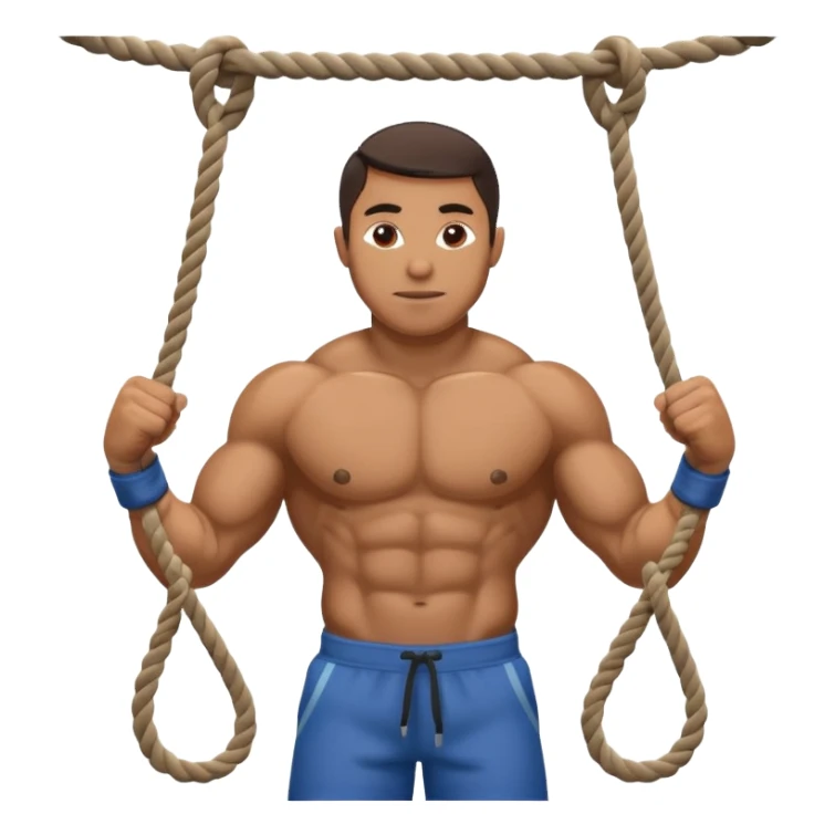 man doing ropes in a crossfit training sticker