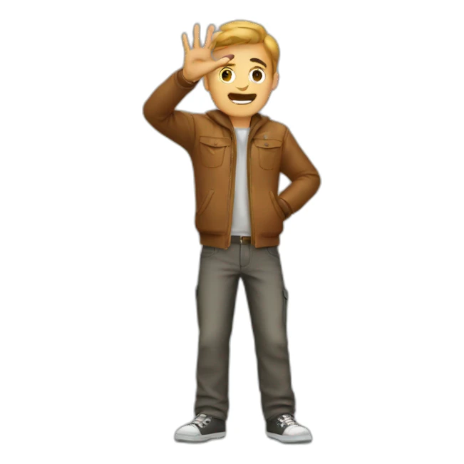 guy doing shoot gesture sticker