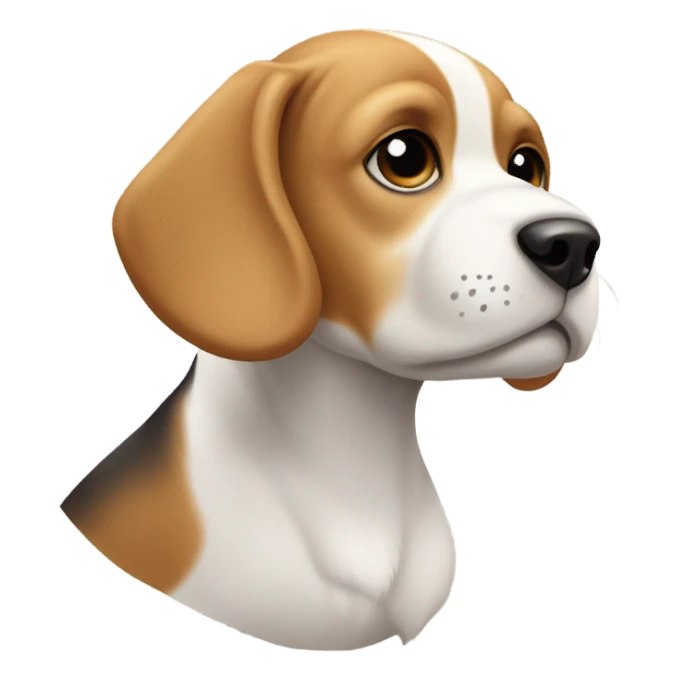 White with cream-colored patch little beagle  sticker