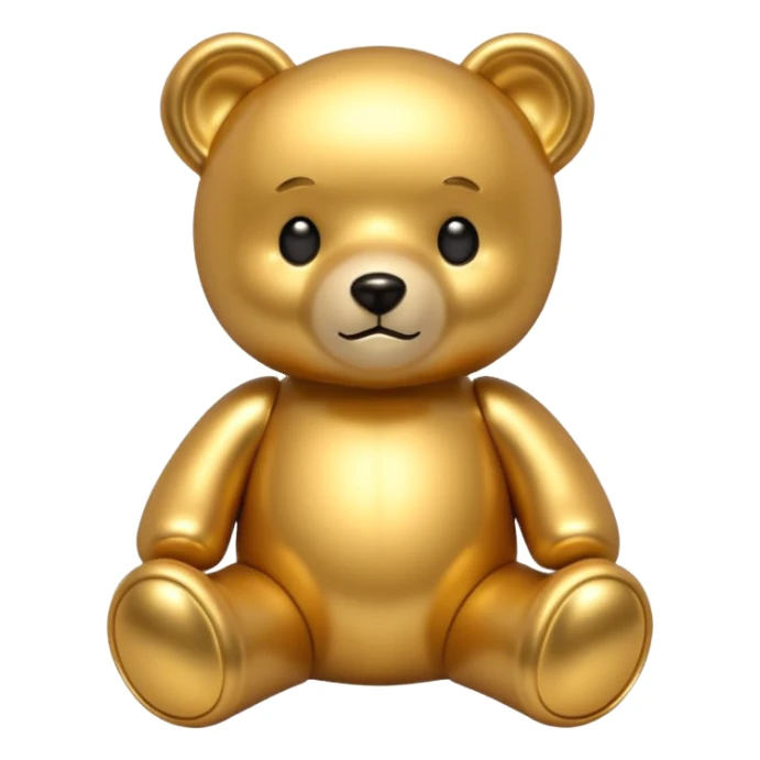 gold metal glow tedy bear sticker
