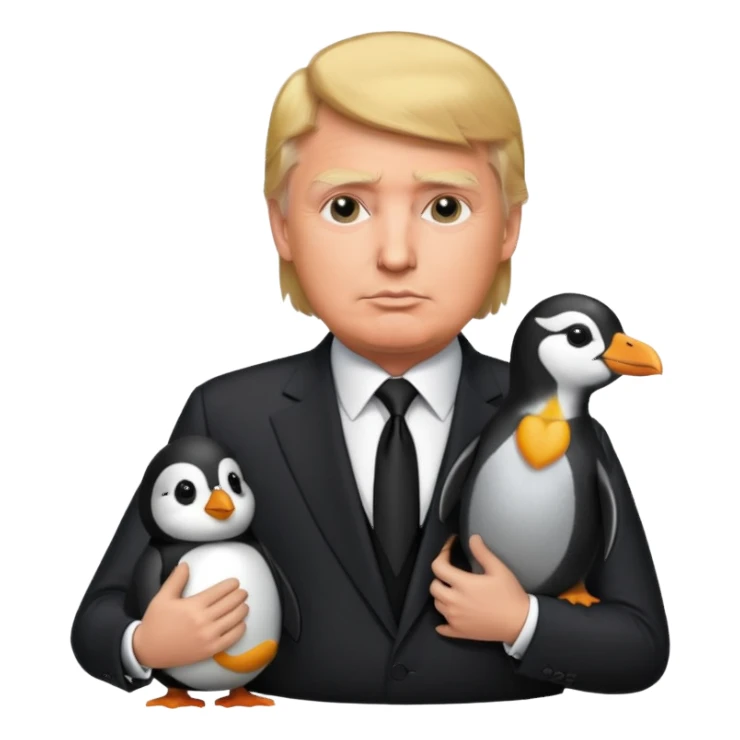 trump 抱企鹅 sticker
