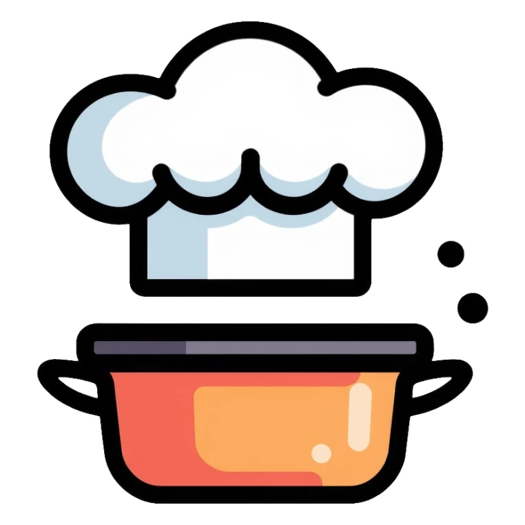 chef's hat and cooking pot sticker