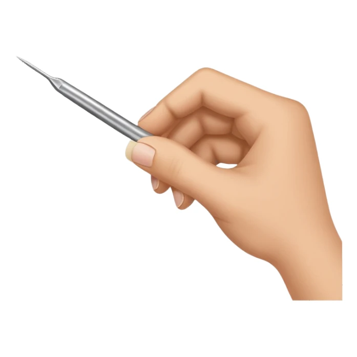 hand using tweezers to pick up a tiny item sticker